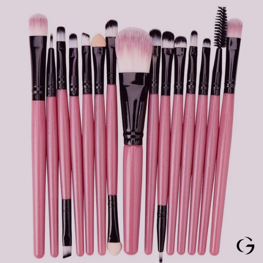 BrushSet™ | Ensemble de 15 pinceaux de maquillage professionnel pour femme, outils de maquillage pour le visage.