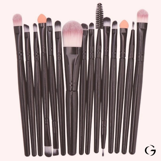 BrushSet™ | Ensemble de 15 pinceaux de maquillage professionnel pour femme, outils de maquillage pour le visage.