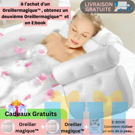 Oreiller de bain de Luxe, Achetez 1 Obtenez le 2 éme Gratuitement. Oreiller Relaxant, Oreiller pour SPA,  Oreillermagique™